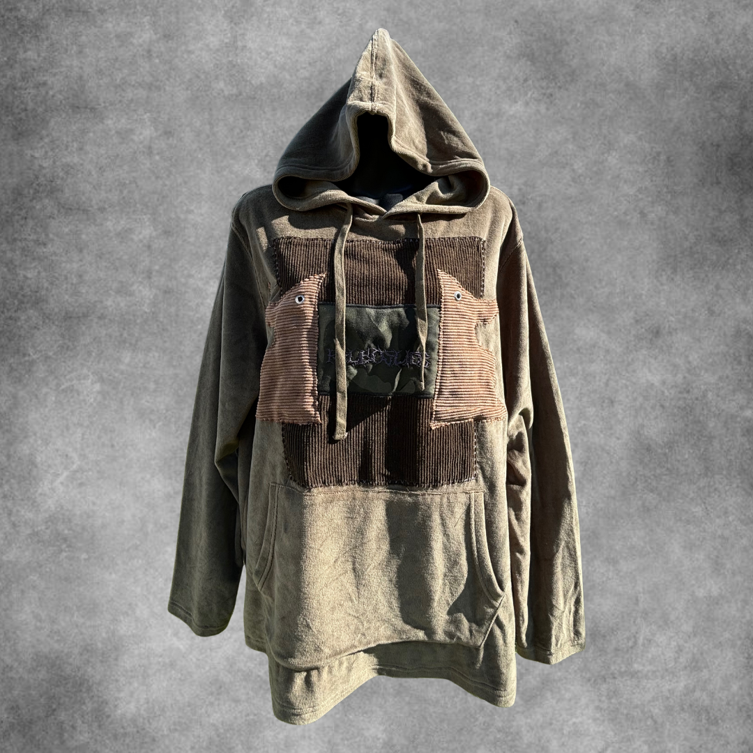 VERDANT VELVET CORD HOODIE